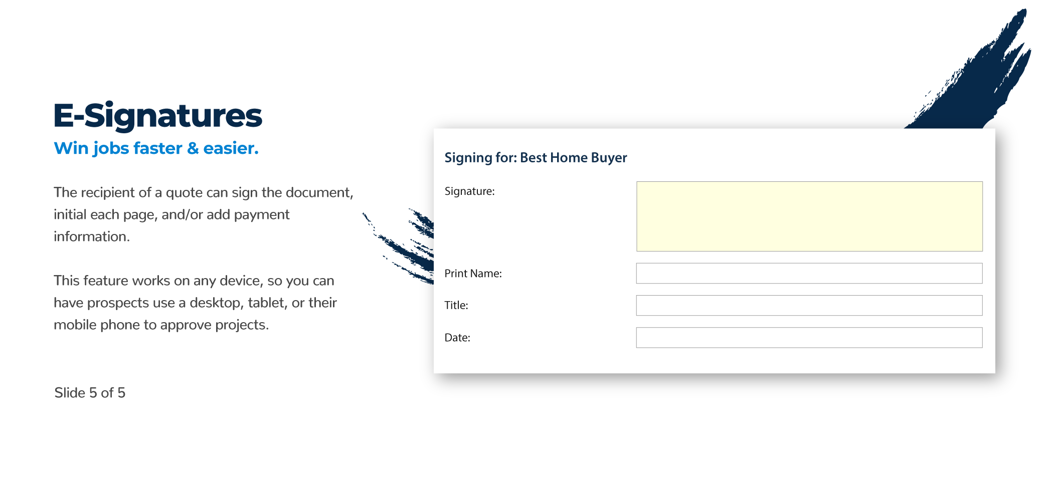 Home Builder CRM Electronic Signatures