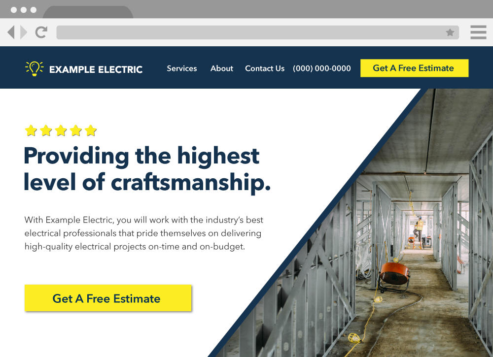 Electrician Website Design Example